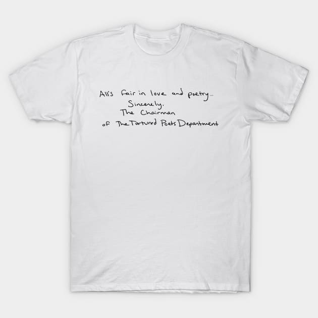 TTPD All is Fair in Love and Poetry Tay Swiftie Music Pop Album T-Shirt by TheTreasureStash